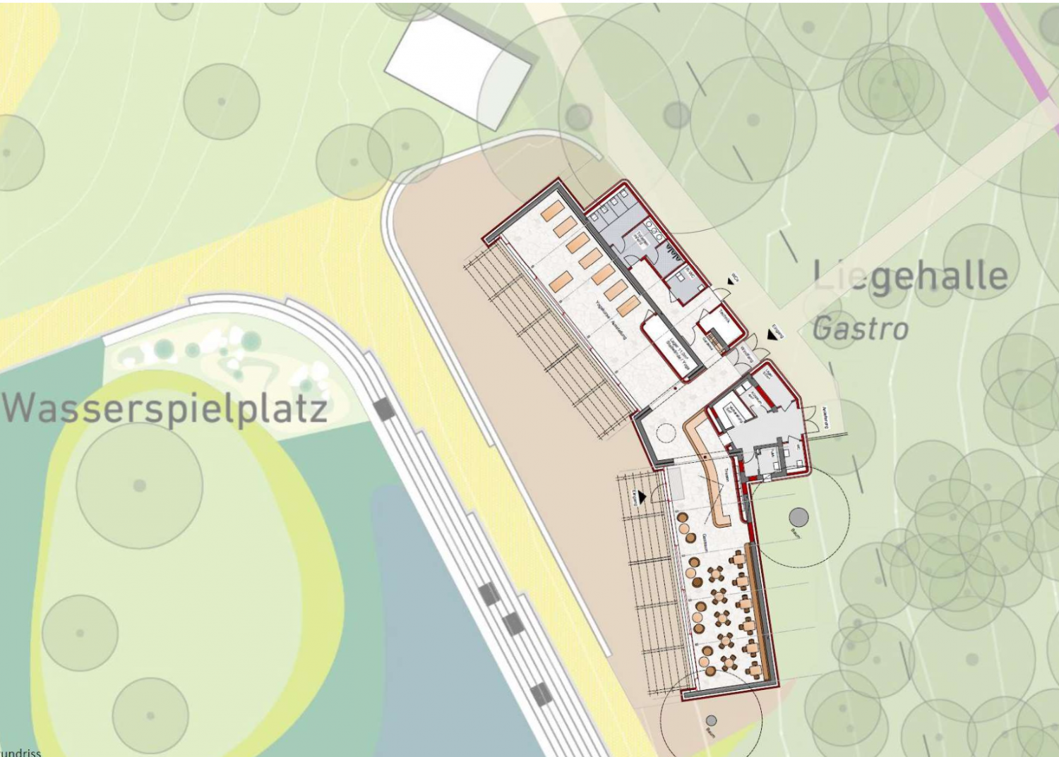 Die Sanierung der Liegehalle im Bad Nenndorfer Kurpark soll möglichst zeitnah starten. Der Wasserspielplatz ist Teil der Planungen für die Umgestaltungen im Rahmen der Landesgartenschau 2026.